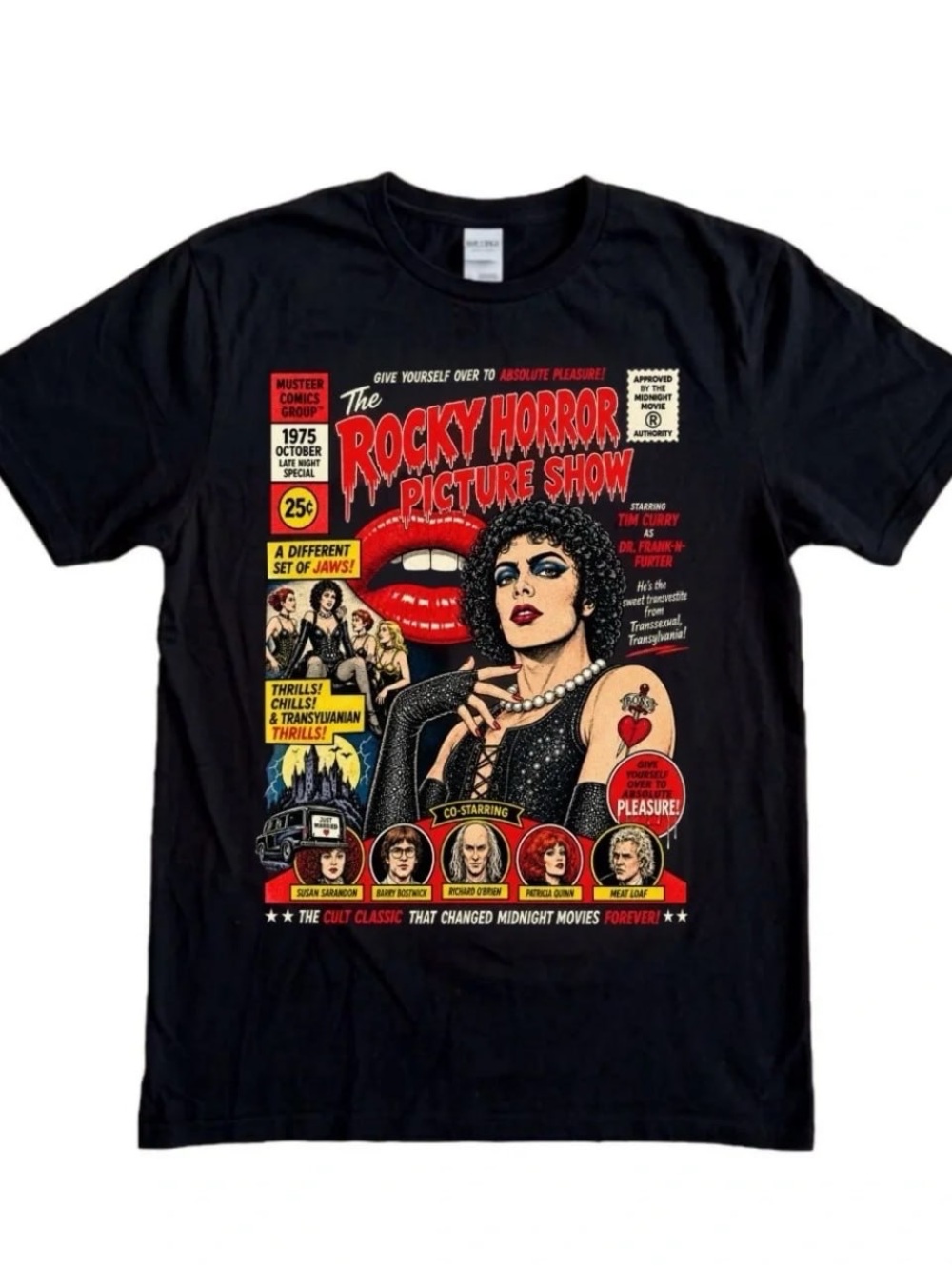 Black Rocky Horror Picture Show Comic Graphic Tee